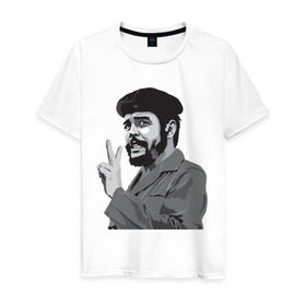 Мужская футболка хлопок с принтом Peace Che Guevara в Санкт-Петербурге, 100% хлопок | прямой крой, круглый вырез горловины, длина до линии бедер, слегка спущенное плечо. | Тематика изображения на принте: че гевара