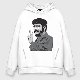 Мужское худи Oversize хлопок с принтом Peace Che Guevara в Санкт-Петербурге, френч-терри — 70% хлопок, 30% полиэстер. Мягкий теплый начес внутри —100% хлопок | боковые карманы, эластичные манжеты и нижняя кромка, капюшон на магнитной кнопке | Тематика изображения на принте: че гевара