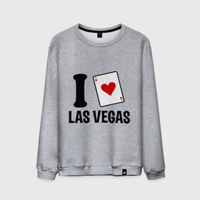Мужской свитшот хлопок с принтом I Love Las Vegas в Санкт-Петербурге, 100% хлопок |  | i love | азартные игры | америка | вегас | казино | карты | колода | лас | рулетка | туз