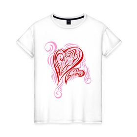 Женская футболка хлопок с принтом Сердца розовые и красные в Санкт-Петербурге, 100% хлопок | прямой крой, круглый вырез горловины, длина до линии бедер, слегка спущенное плечо | 14 февраля | день влюбленных | день всех влюбленных | день святого валентина | для влюбленных | для двоих | для пар | святой валентин | сердце