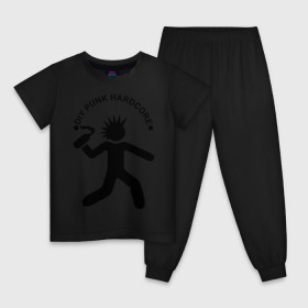 Детская пижама хлопок с принтом DIY punk hardcore в Санкт-Петербурге, 100% хлопок |  брюки и футболка прямого кроя, без карманов, на брюках мягкая резинка на поясе и по низу штанин
 | Тематика изображения на принте: 