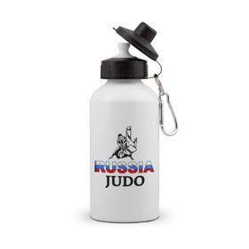 Бутылка спортивная с принтом Russia judo в Санкт-Петербурге, металл | емкость — 500 мл, в комплекте две пластиковые крышки и карабин для крепления | дзюдо