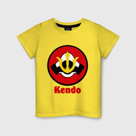 Детская футболка хлопок с принтом Кендо эмблема в Санкт-Петербурге, 100% хлопок | круглый вырез горловины, полуприлегающий силуэт, длина до линии бедер | kendo | russia | борьба | восточные | единоборства | самурайский | спорт | фехтование