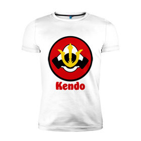 Мужская футболка премиум с принтом Кендо эмблема в Санкт-Петербурге, 92% хлопок, 8% лайкра | приталенный силуэт, круглый вырез ворота, длина до линии бедра, короткий рукав | kendo | russia | борьба | восточные | единоборства | самурайский | спорт | фехтование