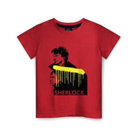 Детская футболка хлопок с принтом Sherlock в Санкт-Петербурге, 100% хлопок | круглый вырез горловины, полуприлегающий силуэт, длина до линии бедер | holms | sherlock | sherlock holmes | vatson | watson | ватсон | доктор ватсон | сериалы | тв сериалы | шерлок | шерлок холмс