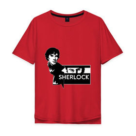 Мужская футболка хлопок Oversize с принтом T-shirt Sherlock в Санкт-Петербурге, 100% хлопок | свободный крой, круглый ворот, “спинка” длиннее передней части | holmes | holms | sherlock | sherlok | vatson | ватсон | сериал | холмс | шерлок | шерлок холмс
