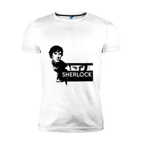 Мужская футболка премиум с принтом T-shirt Sherlock в Санкт-Петербурге, 92% хлопок, 8% лайкра | приталенный силуэт, круглый вырез ворота, длина до линии бедра, короткий рукав | holmes | holms | sherlock | sherlok | vatson | ватсон | сериал | холмс | шерлок | шерлок холмс