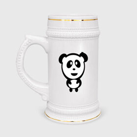 Кружка пивная с принтом Милая панда в Санкт-Петербурге,  керамика (Материал выдерживает высокую температуру, стоит избегать резкого перепада температур) |  объем 630 мл | panda | животное | зверушка | зверь | медведь | медвежонок | мишка | мишутка