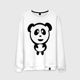 Мужской свитшот хлопок с принтом Милая панда в Санкт-Петербурге, 100% хлопок |  | panda | животное | зверушка | зверь | медведь | медвежонок | мишка | мишутка