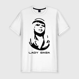 Мужская футболка премиум с принтом Gaga в Санкт-Петербурге, 92% хлопок, 8% лайкра | приталенный силуэт, круглый вырез ворота, длина до линии бедра, короткий рукав | lady gaga | гага | леди gaga | леди гага | лицо леди gaga | лицо леди гага | образ леди гага
