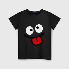 Детская футболка хлопок с принтом Смаил с языком в Санкт-Петербурге, 100% хлопок | круглый вырез горловины, полуприлегающий силуэт, длина до линии бедер | Тематика изображения на принте: smile | высунутый язык | позитив | смайл | смайлик | смайлик с языком | улыбка | язык