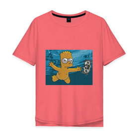 Мужская футболка хлопок Oversize с принтом Nevermind (Simpsons) в Санкт-Петербурге, 100% хлопок | свободный крой, круглый ворот, “спинка” длиннее передней части | Тематика изображения на принте: nevermind | nevermind simpsons | nirvana | nirvana nevermind | rock | simpsons | нирвана | нирвана nevermind | нирвана симпсонс | ребенок | рок | символика nirvana | символика нирвана | симпсонс