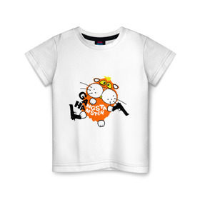 Детская футболка хлопок с принтом Хомяк гангстер в Санкт-Петербурге, 100% хлопок | круглый вырез горловины, полуприлегающий силуэт, длина до линии бедер | gangsta | gangsta hamster | гангстер | ганста хомяк | грызуны | домашние животные | животные | хомяк | хомячок