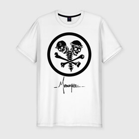 Мужская футболка премиум с принтом Mudvayne (logo) в Санкт-Петербурге, 92% хлопок, 8% лайкра | приталенный силуэт, круглый вырез ворота, длина до линии бедра, короткий рукав | hardcore | metal | rock | метал | рок | рок группа | рок группы | рок музыка | хард
