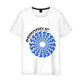 Мужская футболка хлопок с принтом Психоделик в Санкт-Петербурге, 100% хлопок | прямой крой, круглый вырез горловины, длина до линии бедер, слегка спущенное плечо. | гипноз | гипнотические | круг | круги | оптическая иллюзия