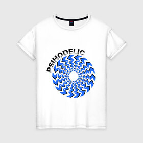 Женская футболка хлопок с принтом Психоделик в Санкт-Петербурге, 100% хлопок | прямой крой, круглый вырез горловины, длина до линии бедер, слегка спущенное плечо | гипноз | гипнотические | круг | круги | оптическая иллюзия