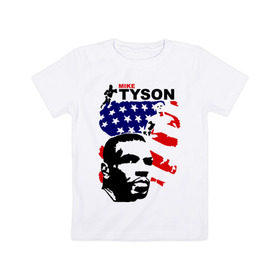 Детская футболка хлопок с принтом боксер Mike Tyson в Санкт-Петербурге, 100% хлопок | круглый вырез горловины, полуприлегающий силуэт, длина до линии бедер | Тематика изображения на принте: boxing