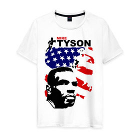 Мужская футболка хлопок с принтом боксер Mike Tyson в Санкт-Петербурге, 100% хлопок | прямой крой, круглый вырез горловины, длина до линии бедер, слегка спущенное плечо. | boxing
