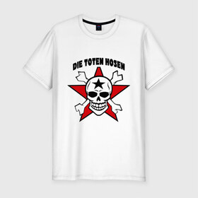Мужская футболка премиум с принтом Die toten hosen (2) в Санкт-Петербурге, 92% хлопок, 8% лайкра | приталенный силуэт, круглый вырез ворота, длина до линии бедра, короткий рукав | heavy metal | metal | rock | trash metal | метал | рок | трэш метал | хеви метал | череп | черепок | черепушка