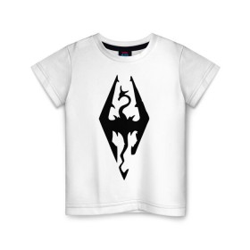 Детская футболка хлопок с принтом The Elder Scrolls V: Skyrim в Санкт-Петербурге, 100% хлопок | круглый вырез горловины, полуприлегающий силуэт, длина до линии бедер | игры | компьютерная игра | скайрим