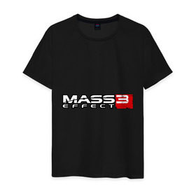 Мужская футболка хлопок с принтом Mass Effect 3 в Санкт-Петербурге, 100% хлопок | прямой крой, круглый вырез горловины, длина до линии бедер, слегка спущенное плечо. | игры | компьютерная игра