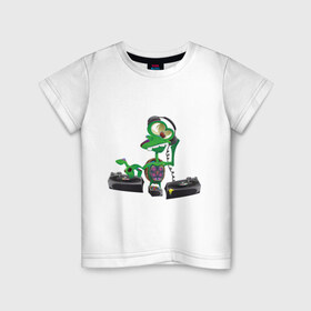 Детская футболка хлопок с принтом DJ Turtle в Санкт-Петербурге, 100% хлопок | круглый вырез горловины, полуприлегающий силуэт, длина до линии бедер | music | ди джей | диджей | звукб sound | микс | миксовать | музыка | наушники | пульт | черепаха | черепашка