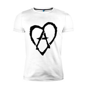 Мужская футболка премиум с принтом Анархия в сердце в Санкт-Петербурге, 92% хлопок, 8% лайкра | приталенный силуэт, круглый вырез ворота, длина до линии бедра, короткий рукав | анархизм | анархия | музыка | сердце