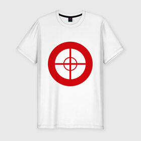 Мужская футболка премиум с принтом TF2: Sniper в Санкт-Петербурге, 92% хлопок, 8% лайкра | приталенный силуэт, круглый вырез ворота, длина до линии бедра, короткий рукав | игра | игры | компьютерная | перепутал. высота спины 2.6 смприцел | снайпер