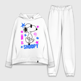 Женский костюм хлопок Oversize с принтом Be cool as Snoopy в Санкт-Петербурге,  |  | snoopy | будь крутым как снупи | мультик | мультики | мультфильмы | снупи | собачка снупи