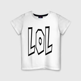 Детская футболка хлопок с принтом Lol буквы в Санкт-Петербурге, 100% хлопок | круглый вырез горловины, полуприлегающий силуэт, длина до линии бедер | lol | буквы | интернет приколы | лол | лол буквы | мем | мемы интернета