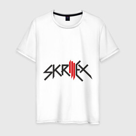 Мужская футболка хлопок с принтом Skrillex в Санкт-Петербурге, 100% хлопок | прямой крой, круглый вырез горловины, длина до линии бедер, слегка спущенное плечо. | музыка | электро | электронная