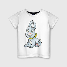 Детская футболка хлопок с принтом Я просто зайка в Санкт-Петербурге, 100% хлопок | круглый вырез горловины, полуприлегающий силуэт, длина до линии бедер | девушкам | для девушек | зайка | зайчик | кролик | милые создания | я просто зайка
