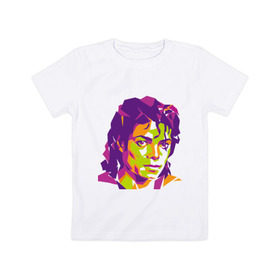 Детская футболка хлопок с принтом Michael Jackson полноцвет в Санкт-Петербурге, 100% хлопок | круглый вырез горловины, полуприлегающий силуэт, длина до линии бедер | Тематика изображения на принте: jackson | michael | michael jackson | pop | джексон | знаменитость | майкл | майкл джексон | певец | поп | портрет