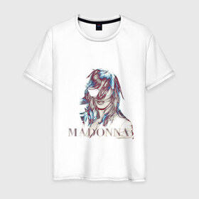 Мужская футболка хлопок с принтом Madonna в Санкт-Петербурге, 100% хлопок | прямой крой, круглый вырез горловины, длина до линии бедер, слегка спущенное плечо. | madona | madonna | знаменитость | знаменитые личности | мадона | мадонна | музыка | портрет