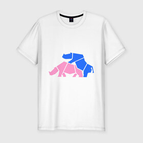 Мужская футболка премиум с принтом Носорогая любовь в Санкт-Петербурге, 92% хлопок, 8% лайкра | приталенный силуэт, круглый вырез ворота, длина до линии бедра, короткий рукав | 