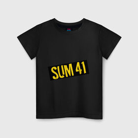 Детская футболка хлопок с принтом Панк-группа Sum-41 в Санкт-Петербурге, 100% хлопок | круглый вырез горловины, полуприлегающий силуэт, длина до линии бедер | punk | rock | sum 41 | логотип | музыка | панк | рок | рок группы | рок музыка