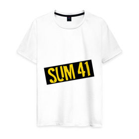Мужская футболка хлопок с принтом Панк-группа Sum-41 в Санкт-Петербурге, 100% хлопок | прямой крой, круглый вырез горловины, длина до линии бедер, слегка спущенное плечо. | punk | rock | sum 41 | логотип | музыка | панк | рок | рок группы | рок музыка