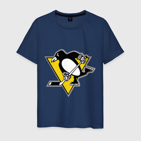 Мужская футболка хлопок с принтом Pittsburgh Penguins (10) в Санкт-Петербурге, 100% хлопок | прямой крой, круглый вырез горловины, длина до линии бедер, слегка спущенное плечо. | пингвин