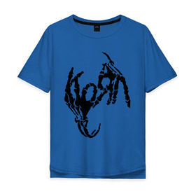 Мужская футболка хлопок Oversize с принтом Korn bones в Санкт-Петербурге, 100% хлопок | свободный крой, круглый ворот, “спинка” длиннее передней части | Тематика изображения на принте: korn | metal | группы | корн | логотип | метал | музыка | рок группы | рок музыка