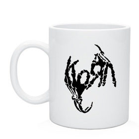 Кружка с принтом Korn bones в Санкт-Петербурге, керамика | объем — 330 мл, диаметр — 80 мм. Принт наносится на бока кружки, можно сделать два разных изображения | korn | metal | группы | корн | логотип | метал | музыка | рок группы | рок музыка