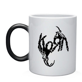 Кружка хамелеон с принтом Korn bones в Санкт-Петербурге, керамика | меняет цвет при нагревании, емкость 330 мл | korn | metal | группы | корн | логотип | метал | музыка | рок группы | рок музыка