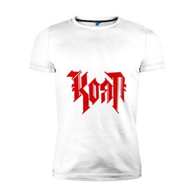 Мужская футболка премиум с принтом Korn(2) в Санкт-Петербурге, 92% хлопок, 8% лайкра | приталенный силуэт, круглый вырез ворота, длина до линии бедра, короткий рукав | Тематика изображения на принте: korn | metal | группы | корн | логотип | метал | музыка | рок группы | рок музыка