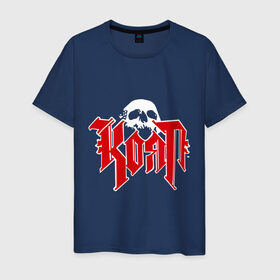 Мужская футболка хлопок с принтом Korn(2) в Санкт-Петербурге, 100% хлопок | прямой крой, круглый вырез горловины, длина до линии бедер, слегка спущенное плечо. | Тематика изображения на принте: korn | metal | группы | корн | логотип | метал | музыка | рок группы | рок музыка