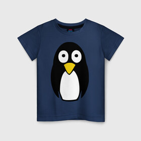 Детская футболка хлопок с принтом Милый пингвин в Санкт-Петербурге, 100% хлопок | круглый вырез горловины, полуприлегающий силуэт, длина до линии бедер | Тематика изображения на принте: пингвин
