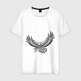 Мужская футболка хлопок с принтом каждому свое в Санкт-Петербурге, 100% хлопок | прямой крой, круглый вырез горловины, длина до линии бедер, слегка спущенное плечо. | крылья