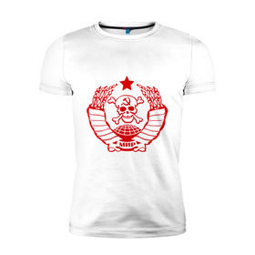 Мужская футболка премиум с принтом Вровской герб в Санкт-Петербурге, 92% хлопок, 8% лайкра | приталенный силуэт, круглый вырез ворота, длина до линии бедра, короткий рукав | в законе | воры | заключенные | звезда | кости | мир | наколка | ссср | татуировка | тюремные | череп