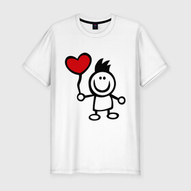 Мужская футболка премиум с принтом Для влюбленных (2) в Санкт-Петербурге, 92% хлопок, 8% лайкра | приталенный силуэт, круглый вырез ворота, длина до линии бедра, короткий рукав | влюбенные | для двоих | любимая | любимый | люблю | любовь | мальчик | отношения | парные | парочка | сердечко | сердце