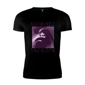 Мужская футболка премиум с принтом Michael Jackson с шляпой в Санкт-Петербурге, 92% хлопок, 8% лайкра | приталенный силуэт, круглый вырез ворота, длина до линии бедра, короткий рукав | mj | исполнитель | майкл джексон | музыка | певец | поп музыка