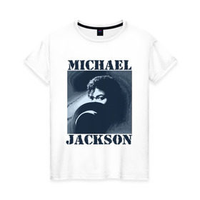 Женская футболка хлопок с принтом Michael Jackson с шляпой (2) в Санкт-Петербурге, 100% хлопок | прямой крой, круглый вырез горловины, длина до линии бедер, слегка спущенное плечо | mj | в шляпе | исполнитель | майкл джексон | музыка | певец | поп музыка | шляпа