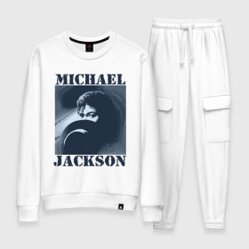 Женский костюм хлопок с принтом Michael Jackson с шляпой (2) в Санкт-Петербурге, 100% хлопок | на свитшоте круглая горловина, мягкая резинка по низу. Брюки заужены к низу, на них два вида карманов: два 